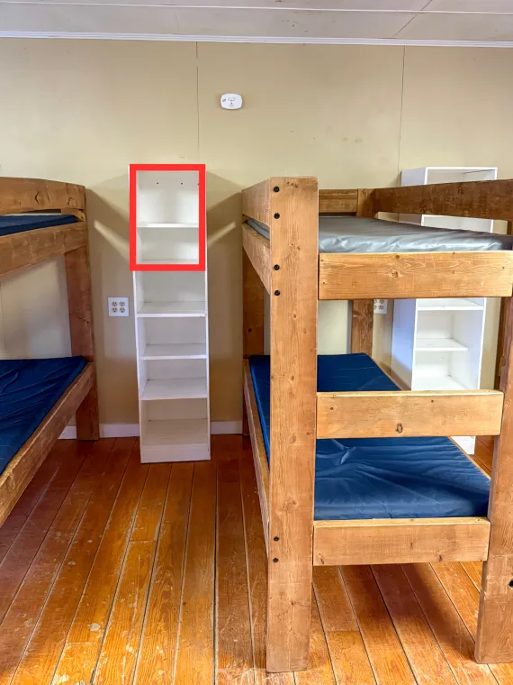 An image showing two cubby spaces.